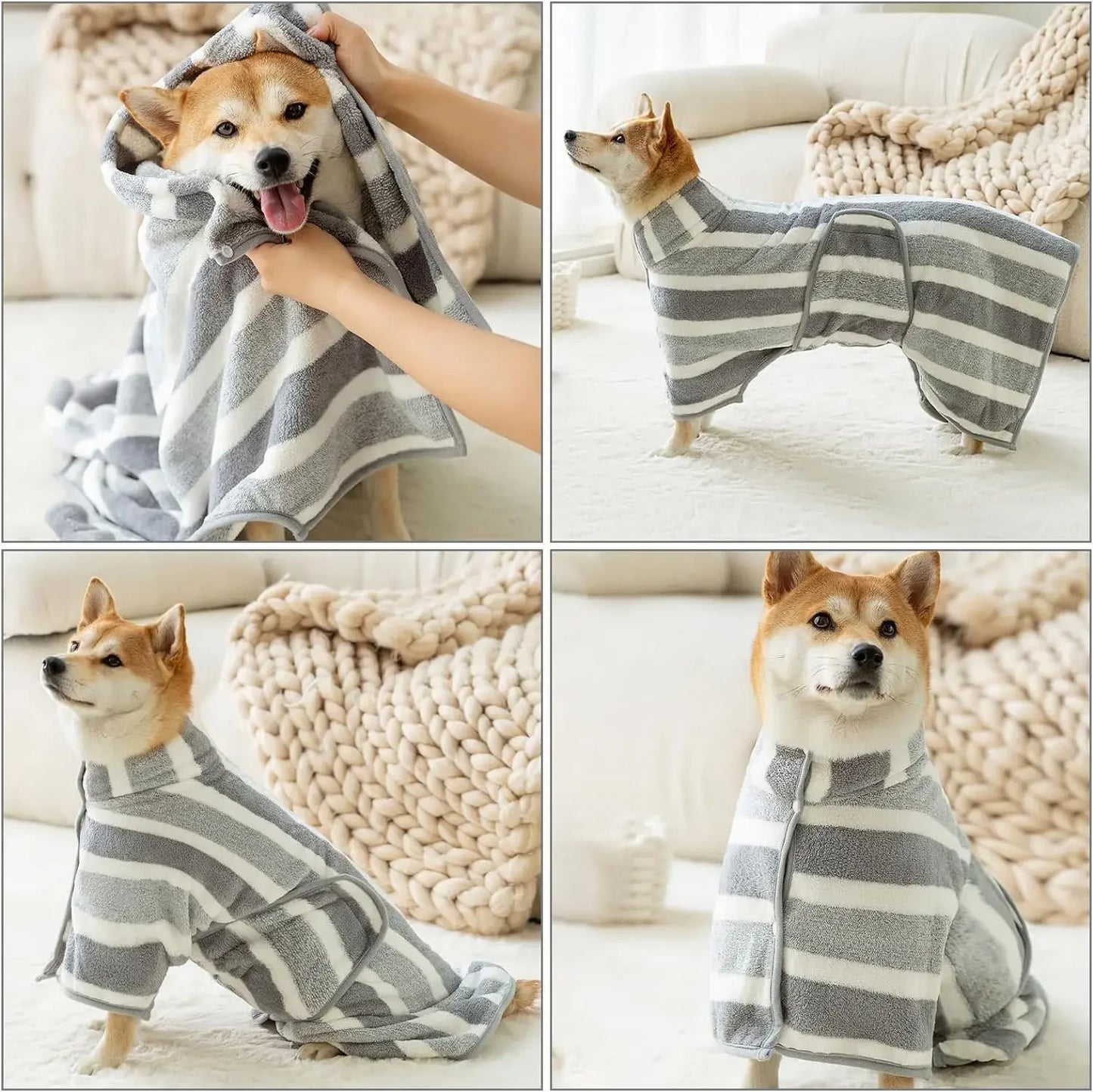 Peignoir absorbant pour chien- Séchage rapide