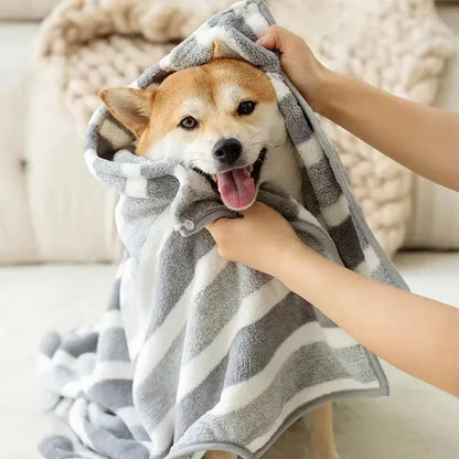 Peignoir absorbant pour chien- Séchage rapide